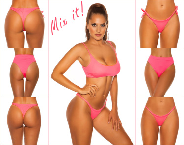 Mix it!!! bikini top met verstelbare bandjes neonkoraal-kleurig